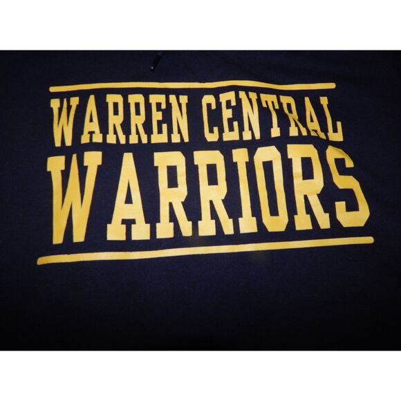 GILDAN Heavy Blend boys large WARREN CENTRAL HS WARRIORS black hoodie sweatshirt - Picture 3 of 7